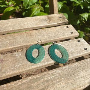 Green Oval Earrings